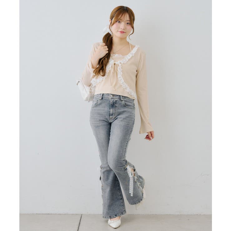 【セットアイテム】レース付カーディガン×レース付キャミ | NICE CLAUP / OLIVE des OLIVE　OUTLET | 詳細画像6 