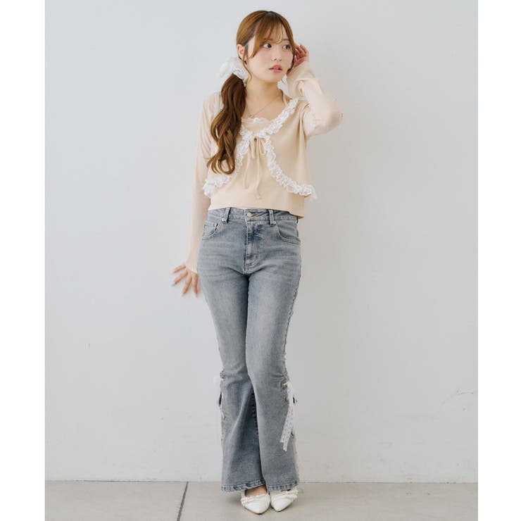 【セットアイテム】レース付カーディガン×レース付キャミ | NICE CLAUP / OLIVE des OLIVE　OUTLET | 詳細画像7 