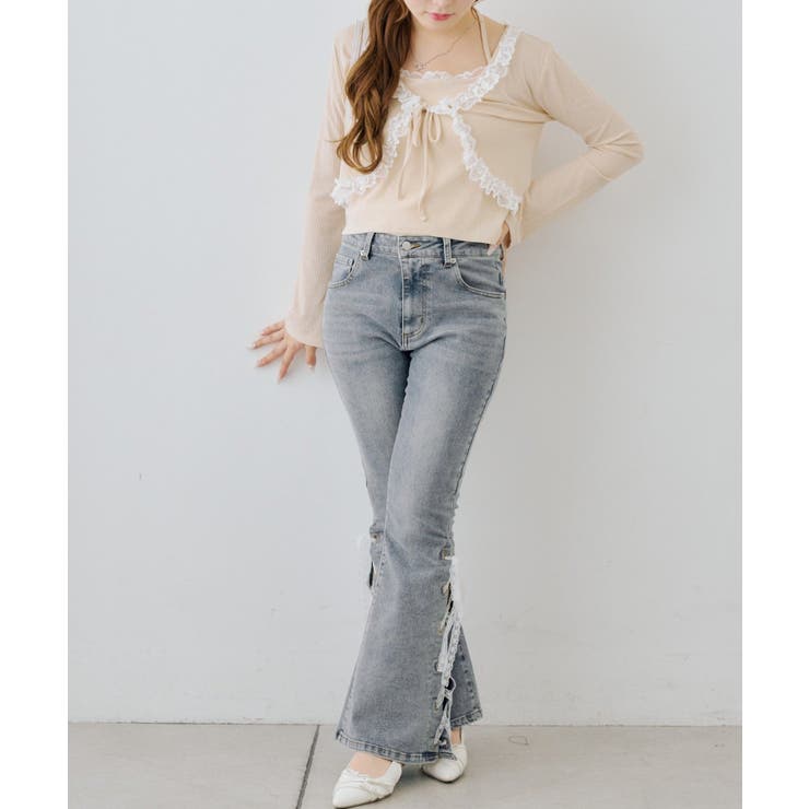 【セットアイテム】レース付カーディガン×レース付キャミ | NICE CLAUP / OLIVE des OLIVE　OUTLET | 詳細画像8 