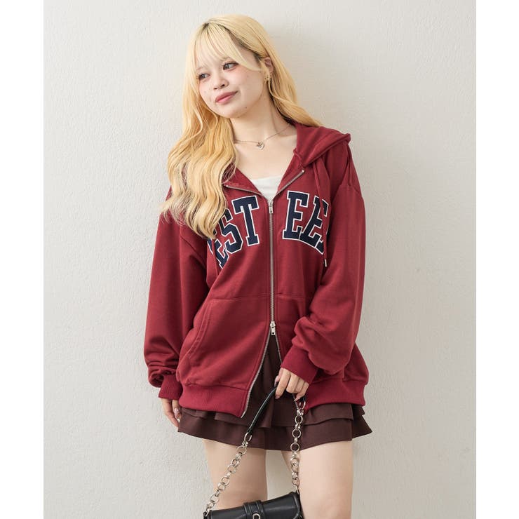 裏毛BIGロゴZIPパーカー | NICE CLAUP / OLIVE des OLIVE　OUTLET | 詳細画像7 