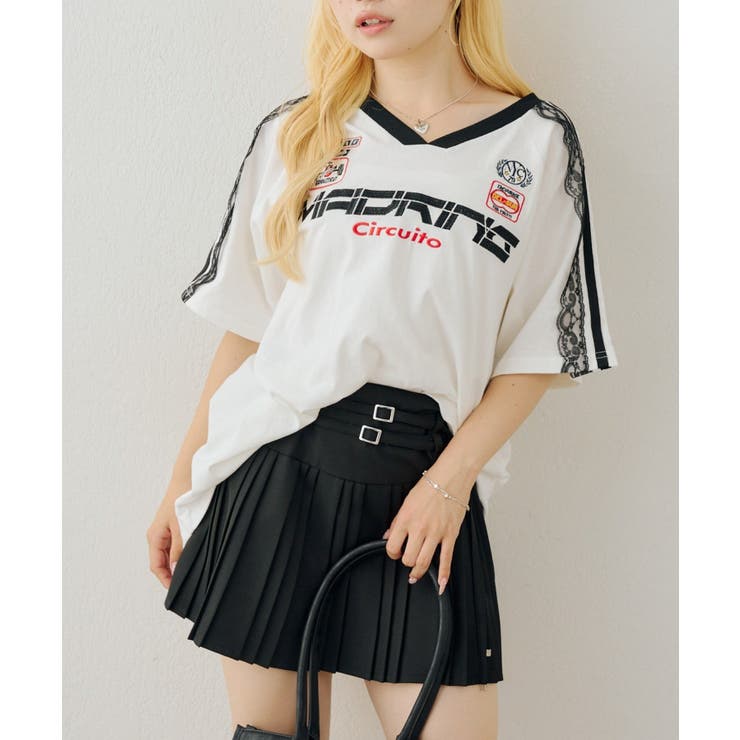 袖レースゲームTシャツ | NICE CLAUP / OLIVE des OLIVE　OUTLET | 詳細画像2 