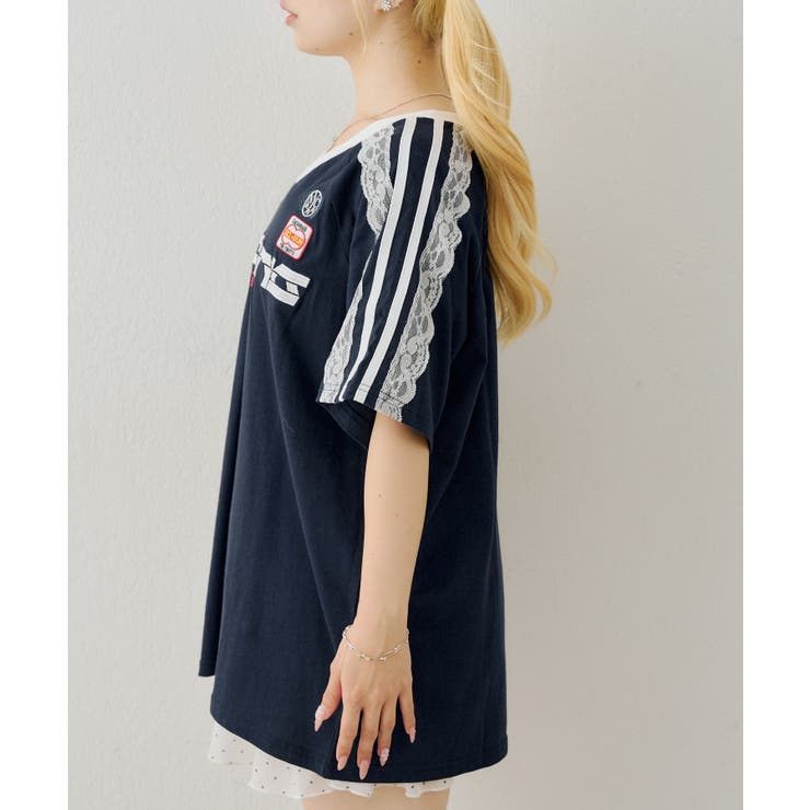 袖レースゲームTシャツ | NICE CLAUP / OLIVE des OLIVE　OUTLET | 詳細画像10 