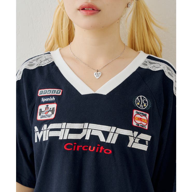 袖レースゲームTシャツ | NICE CLAUP / OLIVE des OLIVE　OUTLET | 詳細画像12 