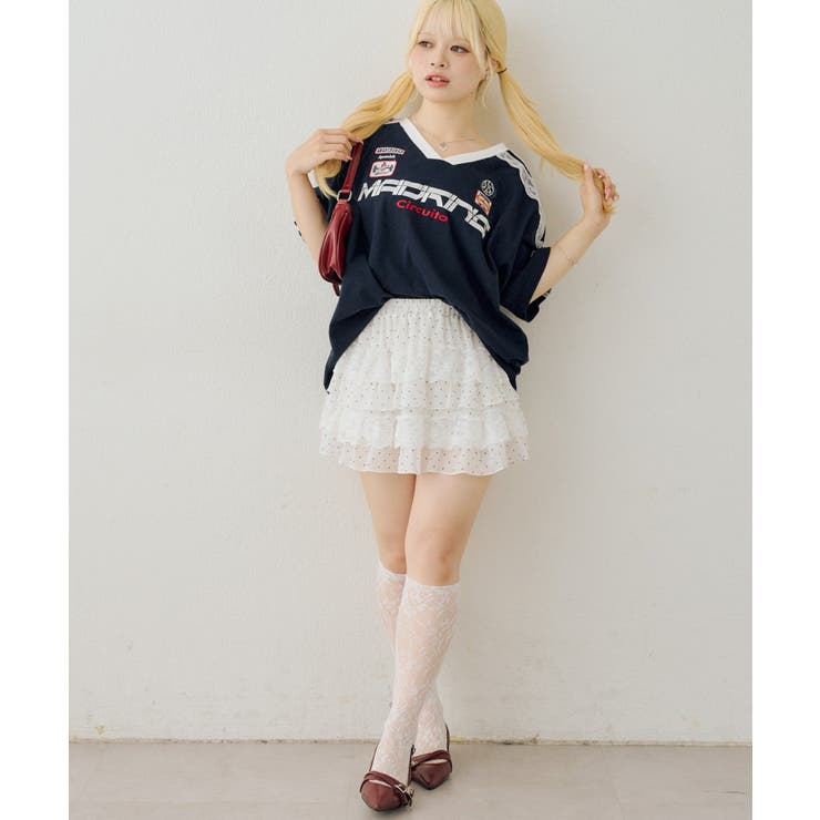 袖レースゲームTシャツ | NICE CLAUP / OLIVE des OLIVE　OUTLET | 詳細画像19 