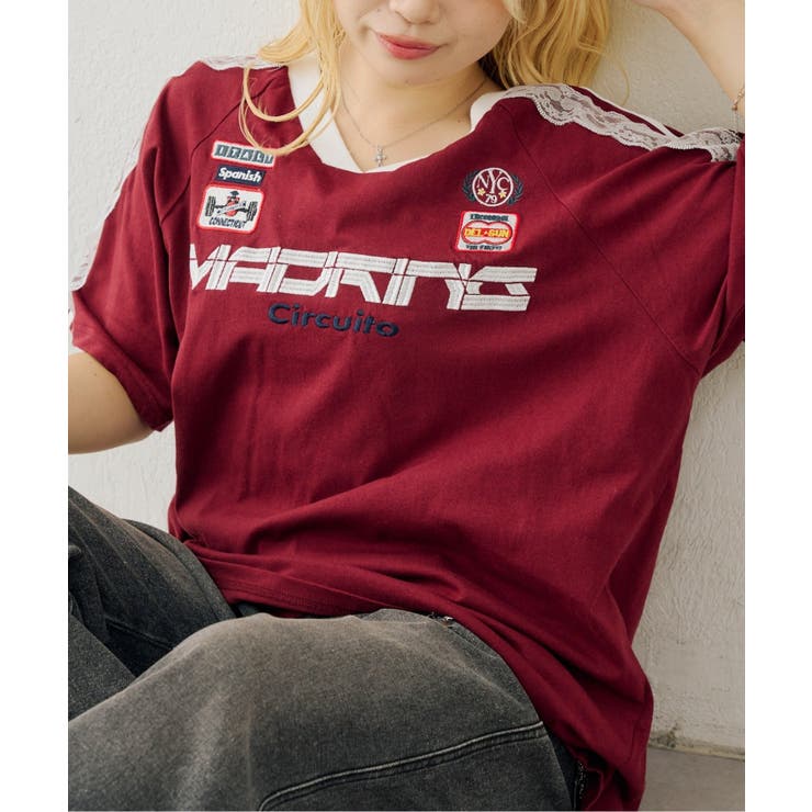 袖レースゲームTシャツ | NICE CLAUP / OLIVE des OLIVE　OUTLET | 詳細画像24 