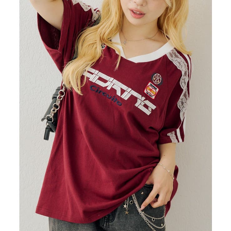 袖レースゲームTシャツ | NICE CLAUP / OLIVE des OLIVE　OUTLET | 詳細画像26 