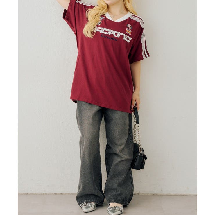袖レースゲームTシャツ | NICE CLAUP / OLIVE des OLIVE　OUTLET | 詳細画像29 