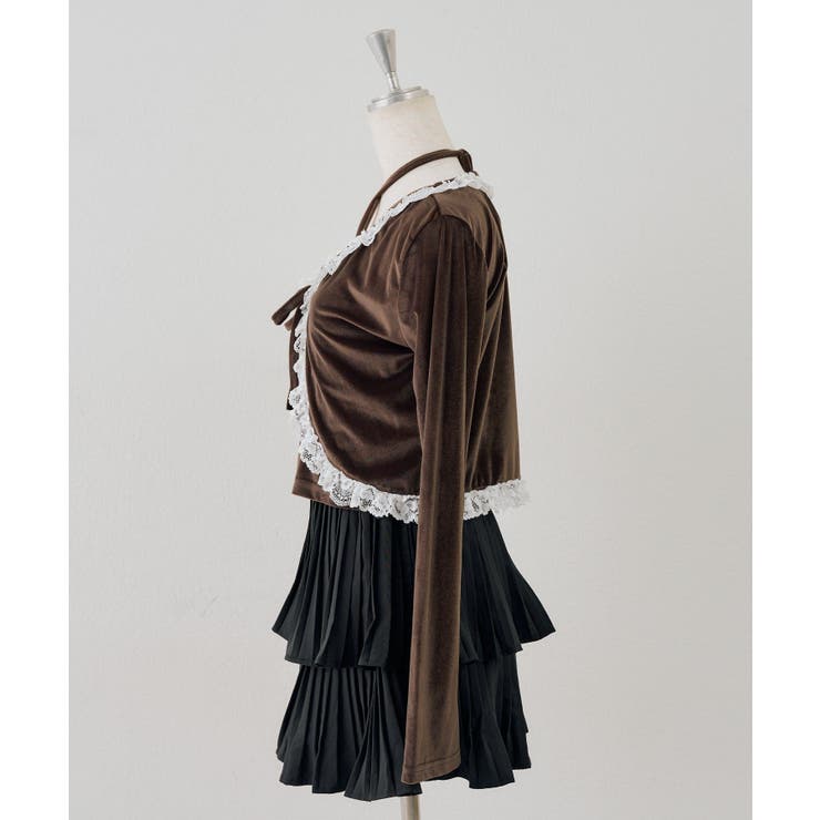 レース付きベロアボレロキャミセット | NICE CLAUP / OLIVE des OLIVE　OUTLET | 詳細画像3 