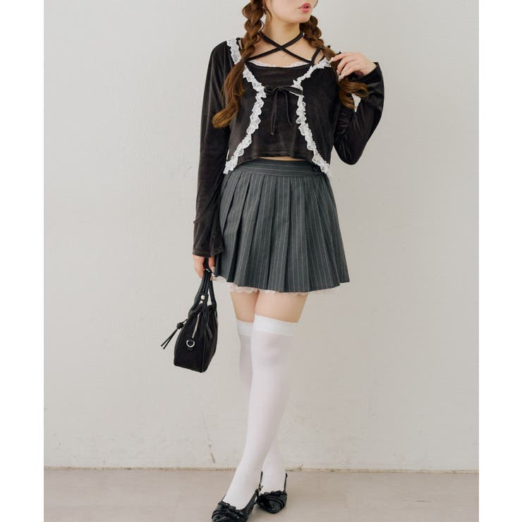 レース付きベロアボレロキャミセット | NICE CLAUP / OLIVE des OLIVE　OUTLET | 詳細画像10 