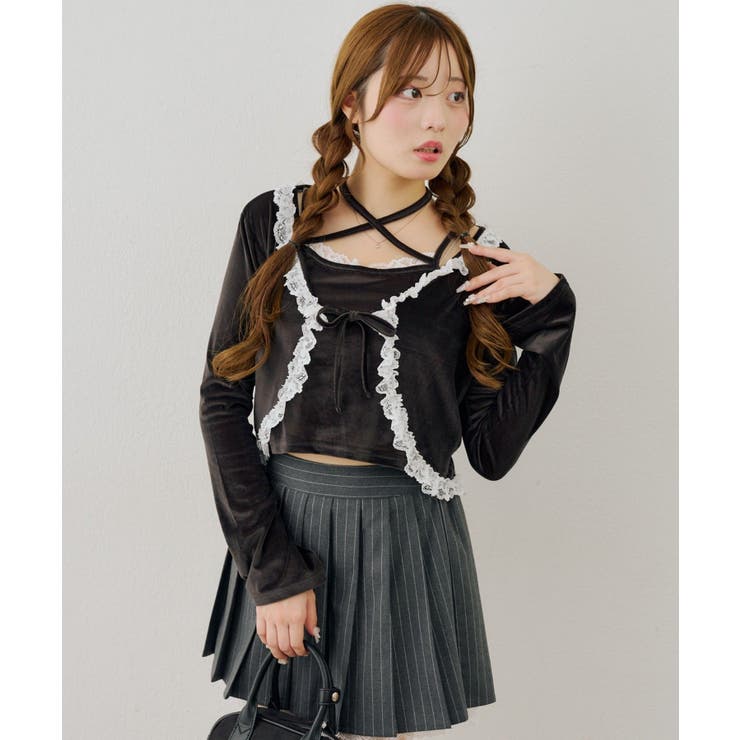 レース付きベロアボレロキャミセット | NICE CLAUP / OLIVE des OLIVE　OUTLET | 詳細画像13 
