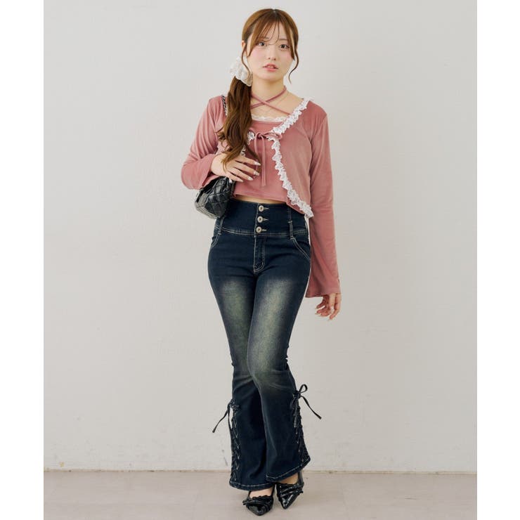 レース付きベロアボレロキャミセット | NICE CLAUP / OLIVE des OLIVE　OUTLET | 詳細画像23 