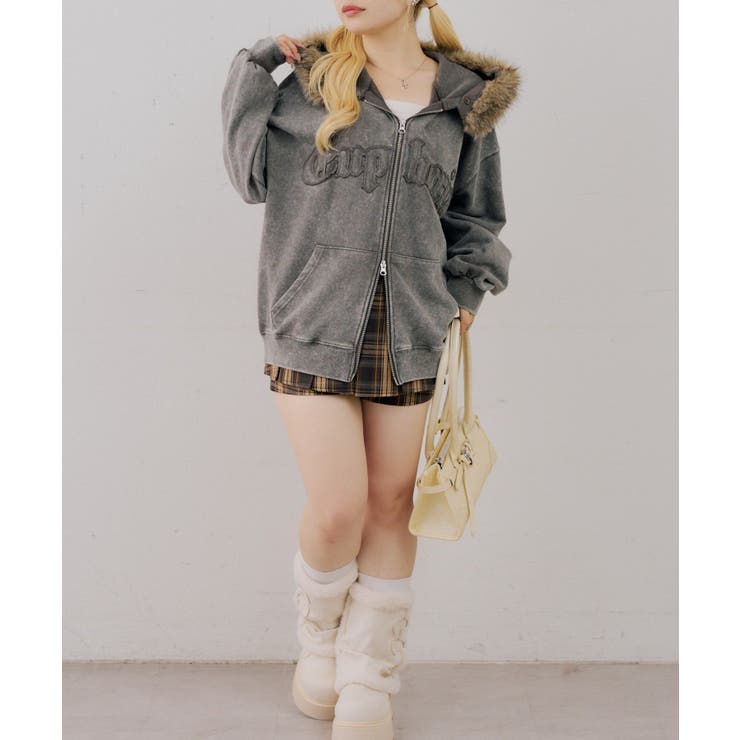 フェイクファー付ピグメントパーカー | NICE CLAUP / OLIVE des OLIVE　OUTLET | 詳細画像5 