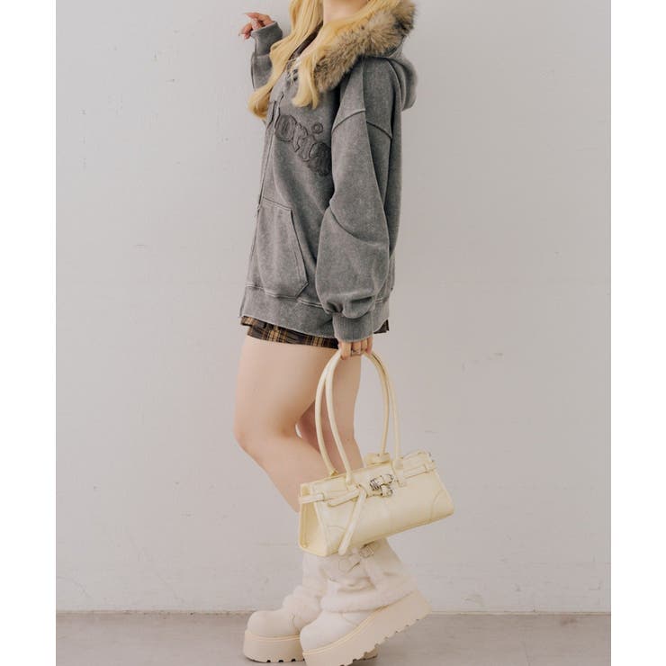 フェイクファー付ピグメントパーカー | NICE CLAUP / OLIVE des OLIVE　OUTLET | 詳細画像6 