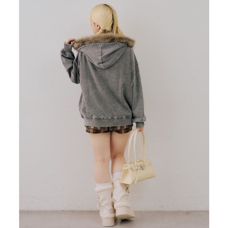 フェイクファー付ピグメントパーカー | NICE CLAUP / OLIVE des OLIVE　OUTLET | 詳細画像7 