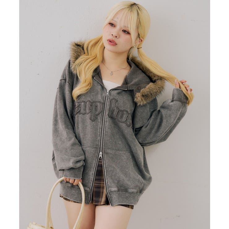 フェイクファー付ピグメントパーカー | NICE CLAUP / OLIVE des OLIVE　OUTLET | 詳細画像8 