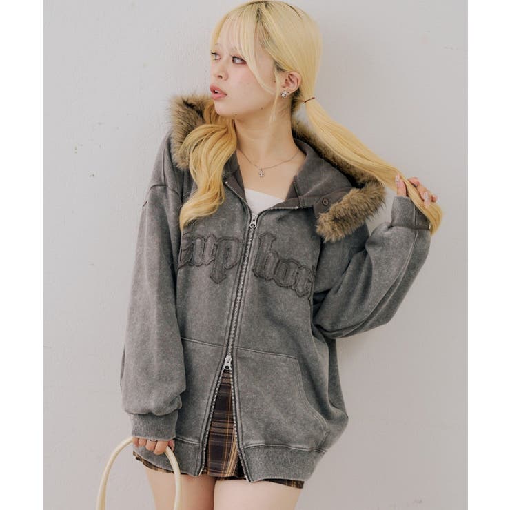フェイクファー付ピグメントパーカー | NICE CLAUP / OLIVE des OLIVE　OUTLET | 詳細画像9 