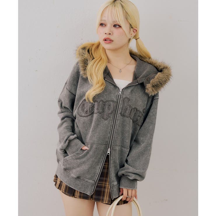 フェイクファー付ピグメントパーカー | NICE CLAUP / OLIVE des OLIVE　OUTLET | 詳細画像12 