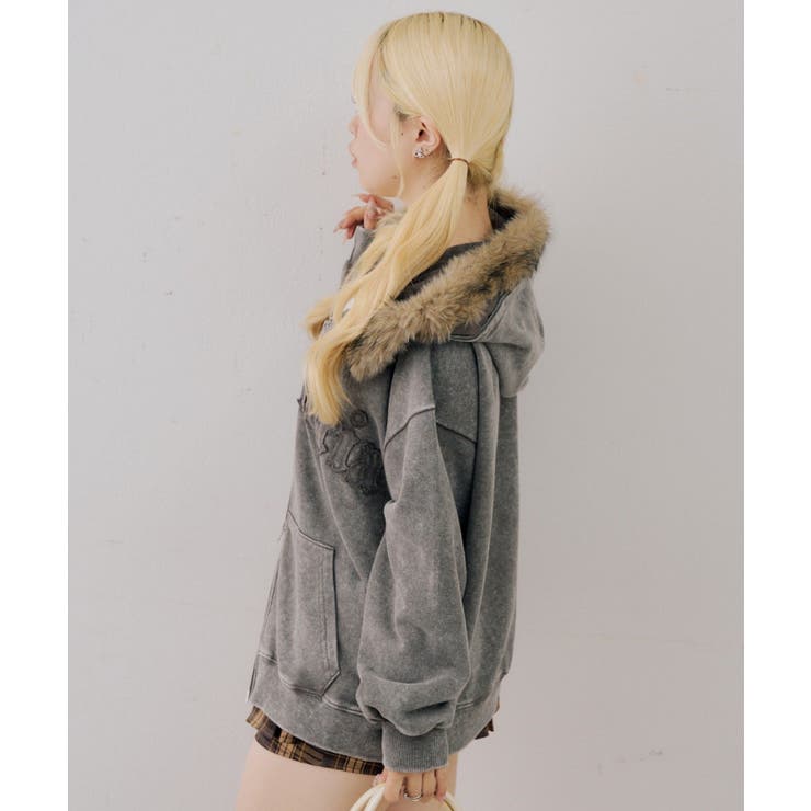 フェイクファー付ピグメントパーカー | NICE CLAUP / OLIVE des OLIVE　OUTLET | 詳細画像13 