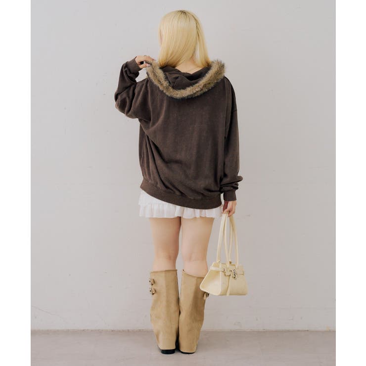 フェイクファー付ピグメントパーカー | NICE CLAUP / OLIVE des OLIVE　OUTLET | 詳細画像21 