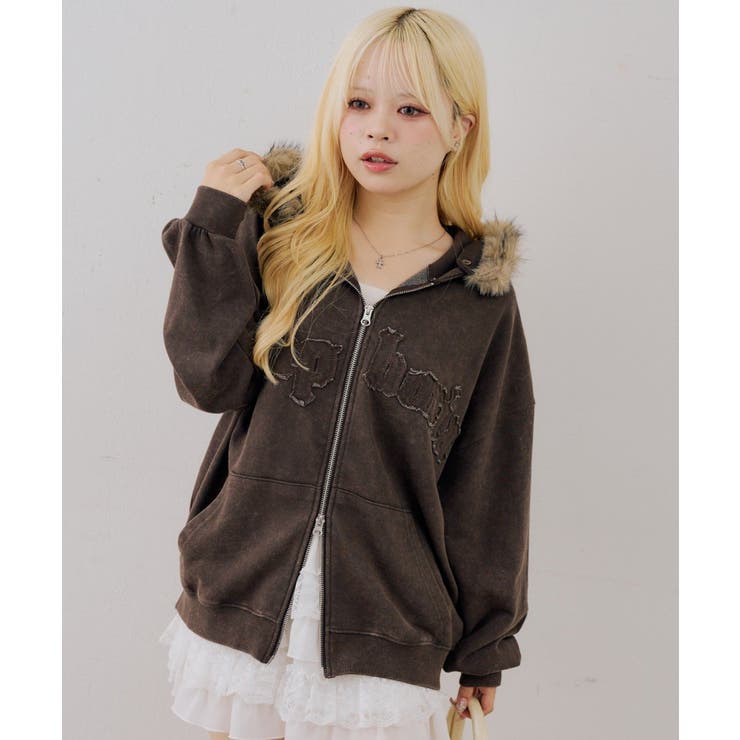 フェイクファー付ピグメントパーカー | NICE CLAUP / OLIVE des OLIVE　OUTLET | 詳細画像22 