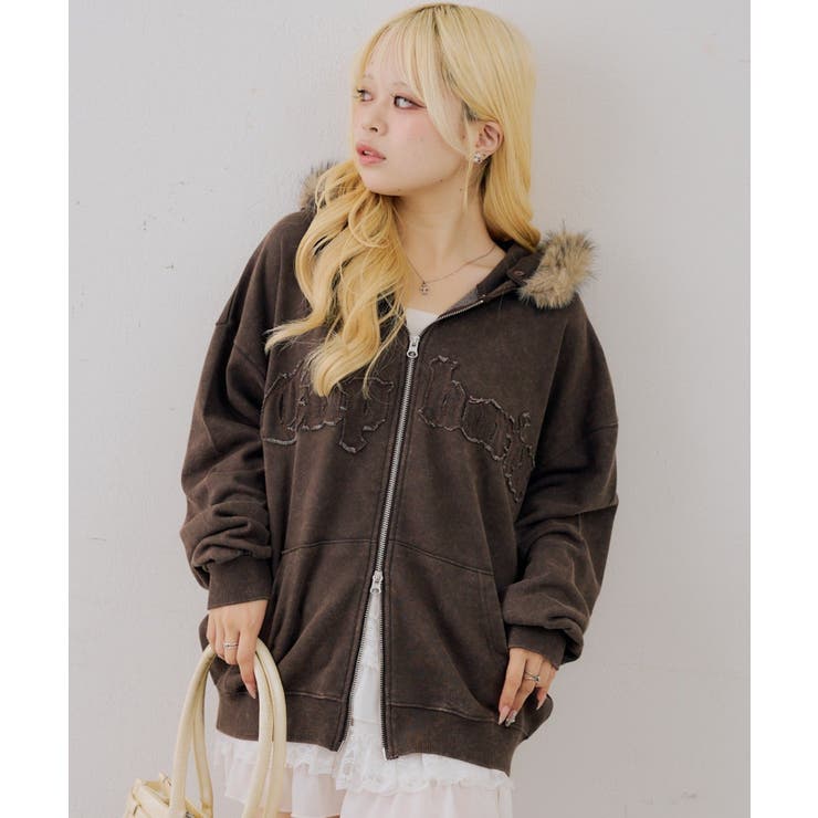 フェイクファー付ピグメントパーカー | NICE CLAUP / OLIVE des OLIVE　OUTLET | 詳細画像24 