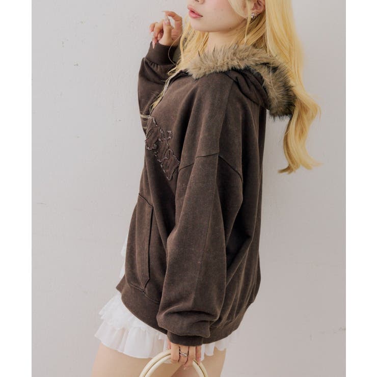 フェイクファー付ピグメントパーカー | NICE CLAUP / OLIVE des OLIVE　OUTLET | 詳細画像26 