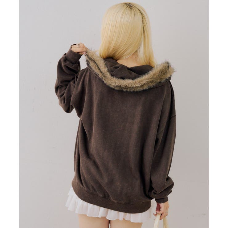 フェイクファー付ピグメントパーカー | NICE CLAUP / OLIVE des OLIVE　OUTLET | 詳細画像27 