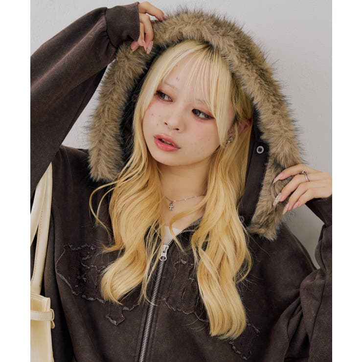 フェイクファー付ピグメントパーカー | NICE CLAUP / OLIVE des OLIVE　OUTLET | 詳細画像29 