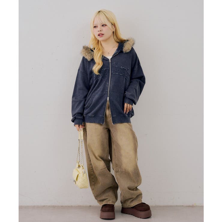 フェイクファー付ピグメントパーカー | NICE CLAUP / OLIVE des OLIVE　OUTLET | 詳細画像31 