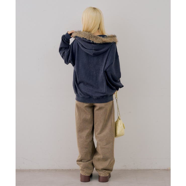 フェイクファー付ピグメントパーカー | NICE CLAUP / OLIVE des OLIVE　OUTLET | 詳細画像35 