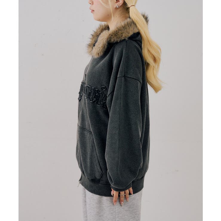 フェイクファー付ピグメントパーカー | NICE CLAUP / OLIVE des OLIVE　OUTLET | 詳細画像48 