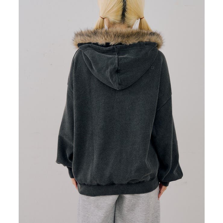 フェイクファー付ピグメントパーカー | NICE CLAUP / OLIVE des OLIVE　OUTLET | 詳細画像49 