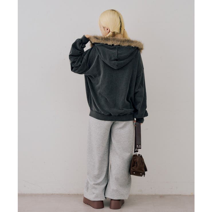 フェイクファー付ピグメントパーカー | NICE CLAUP / OLIVE des OLIVE　OUTLET | 詳細画像59 