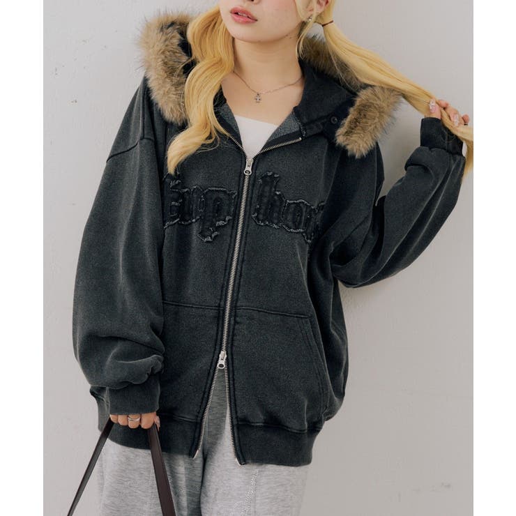 フェイクファー付ピグメントパーカー | NICE CLAUP / OLIVE des OLIVE　OUTLET | 詳細画像60 