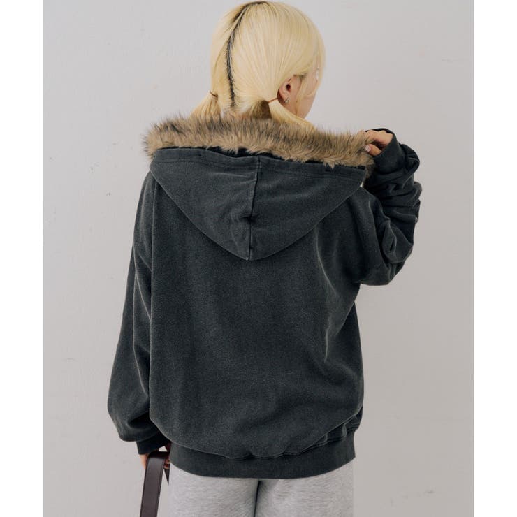 フェイクファー付ピグメントパーカー | NICE CLAUP / OLIVE des OLIVE　OUTLET | 詳細画像65 