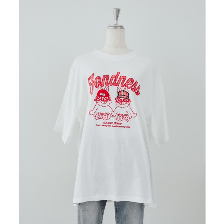 アイボリー | ラビットニット帽チェックロゴTシャツ | NICE CLAUP / OLIVE des OLIVE　OUTLET