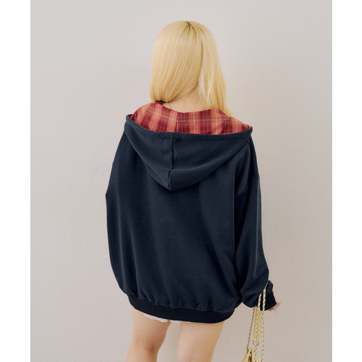 裏毛配色ロゴジップパーカー | NICE CLAUP / OLIVE des OLIVE　OUTLET | 詳細画像13 