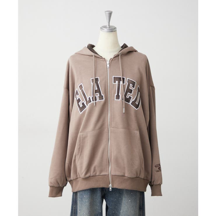 裏毛配色ロゴジップパーカー | NICE CLAUP / OLIVE des OLIVE　OUTLET | 詳細画像14 