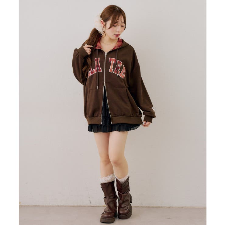 裏毛配色ロゴジップパーカー | NICE CLAUP / OLIVE des OLIVE　OUTLET | 詳細画像16 