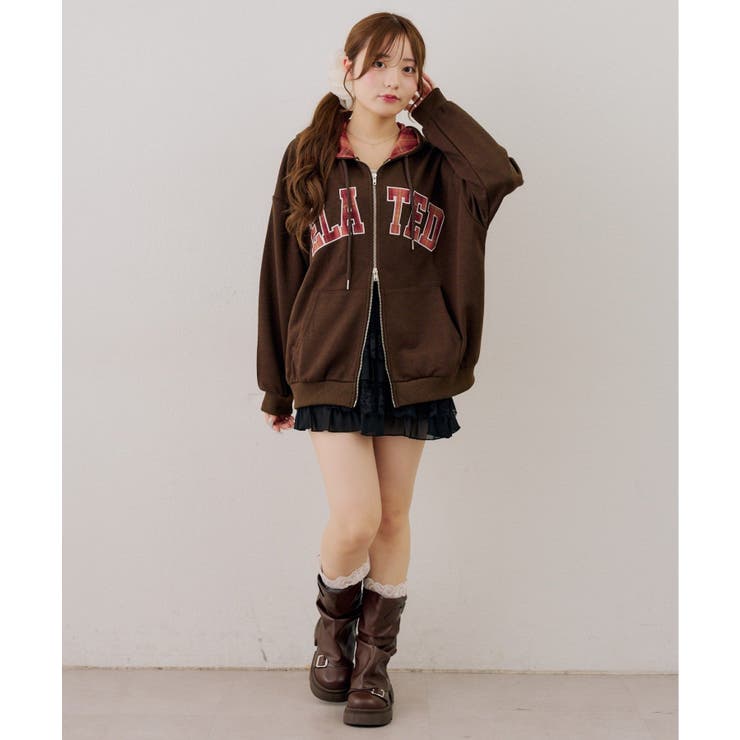 裏毛配色ロゴジップパーカー | NICE CLAUP / OLIVE des OLIVE　OUTLET | 詳細画像17 
