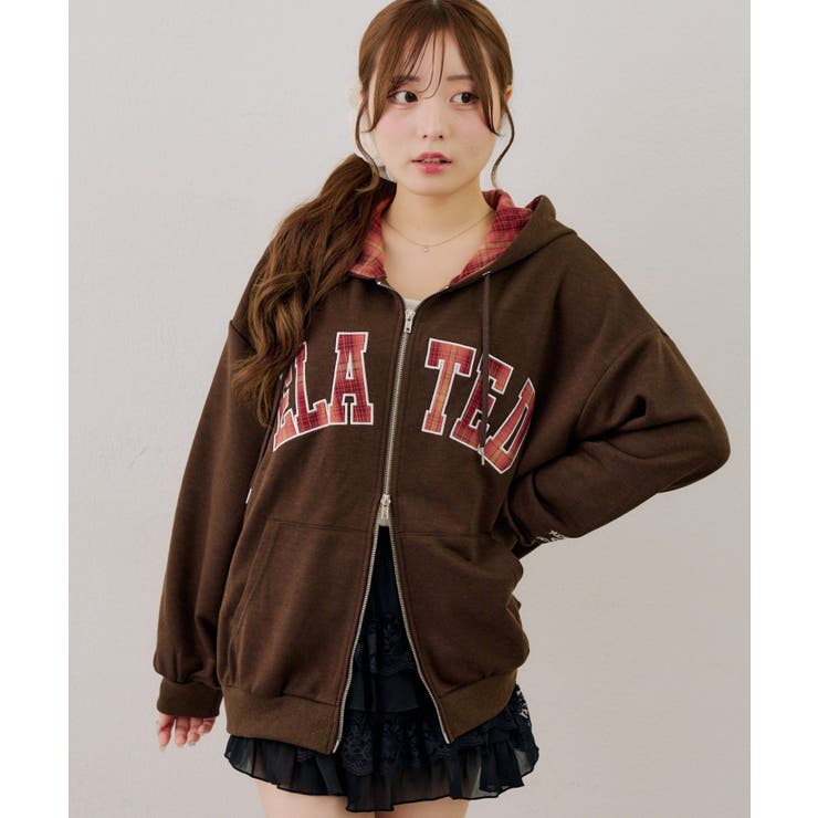 裏毛配色ロゴジップパーカー | NICE CLAUP / OLIVE des OLIVE　OUTLET | 詳細画像20 