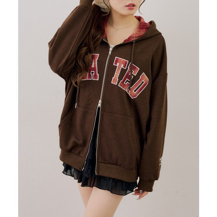 裏毛配色ロゴジップパーカー | NICE CLAUP / OLIVE des OLIVE　OUTLET | 詳細画像21 