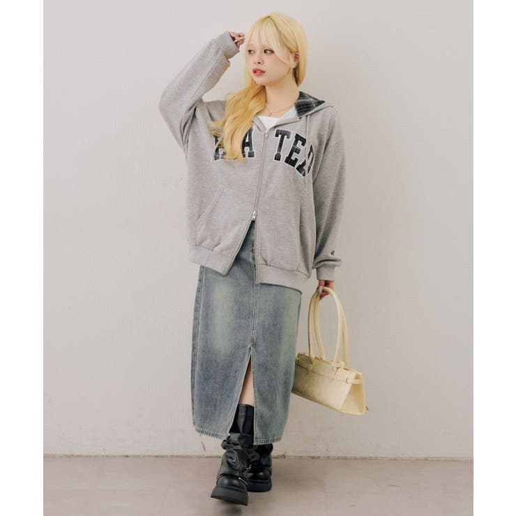 裏毛配色ロゴジップパーカー | NICE CLAUP / OLIVE des OLIVE　OUTLET | 詳細画像28 