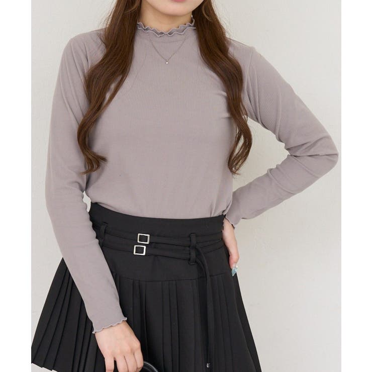 起毛リブハイネックロンT | NICE CLAUP / OLIVE des OLIVE　OUTLET | 詳細画像1 