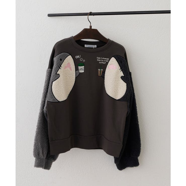 ゆるキャラひょっこり袖スエットプルオーバー | NICE CLAUP / OLIVE des OLIVE　OUTLET | 詳細画像4 