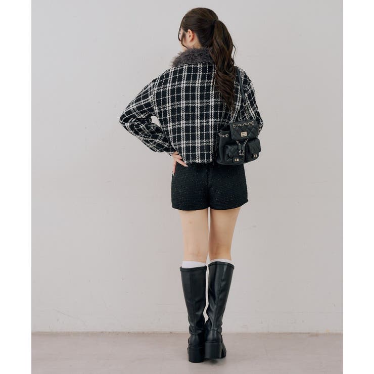 ツイードファーフェイクファー衿ブルゾン | NICE CLAUP / OLIVE des OLIVE　OUTLET | 詳細画像24 