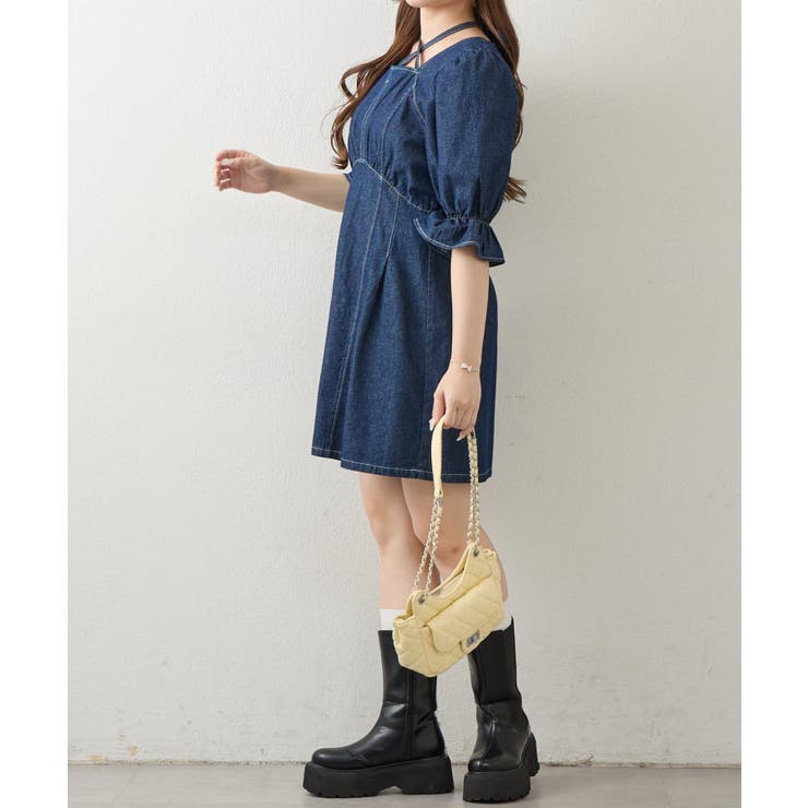 【丈の長さを選べる】ホルター付ウエストマークワンピース | NICE CLAUP / OLIVE des OLIVE　OUTLET | 詳細画像6 