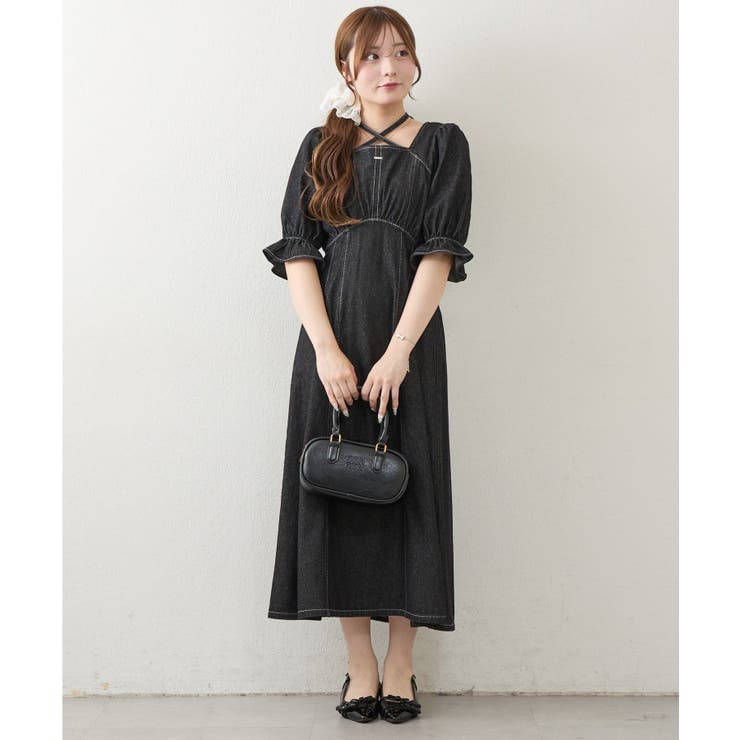 【丈の長さを選べる】ホルター付ウエストマークワンピース | NICE CLAUP / OLIVE des OLIVE　OUTLET | 詳細画像15 