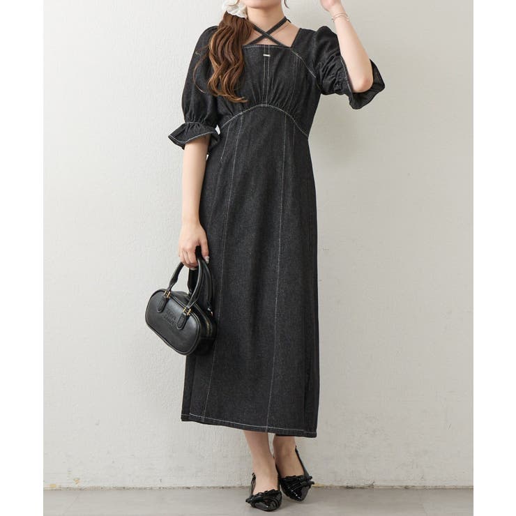 【丈の長さを選べる】ホルター付ウエストマークワンピース | NICE CLAUP / OLIVE des OLIVE　OUTLET | 詳細画像16 