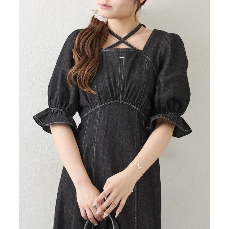 【丈の長さを選べる】ホルター付ウエストマークワンピース | NICE CLAUP / OLIVE des OLIVE　OUTLET | 詳細画像20 